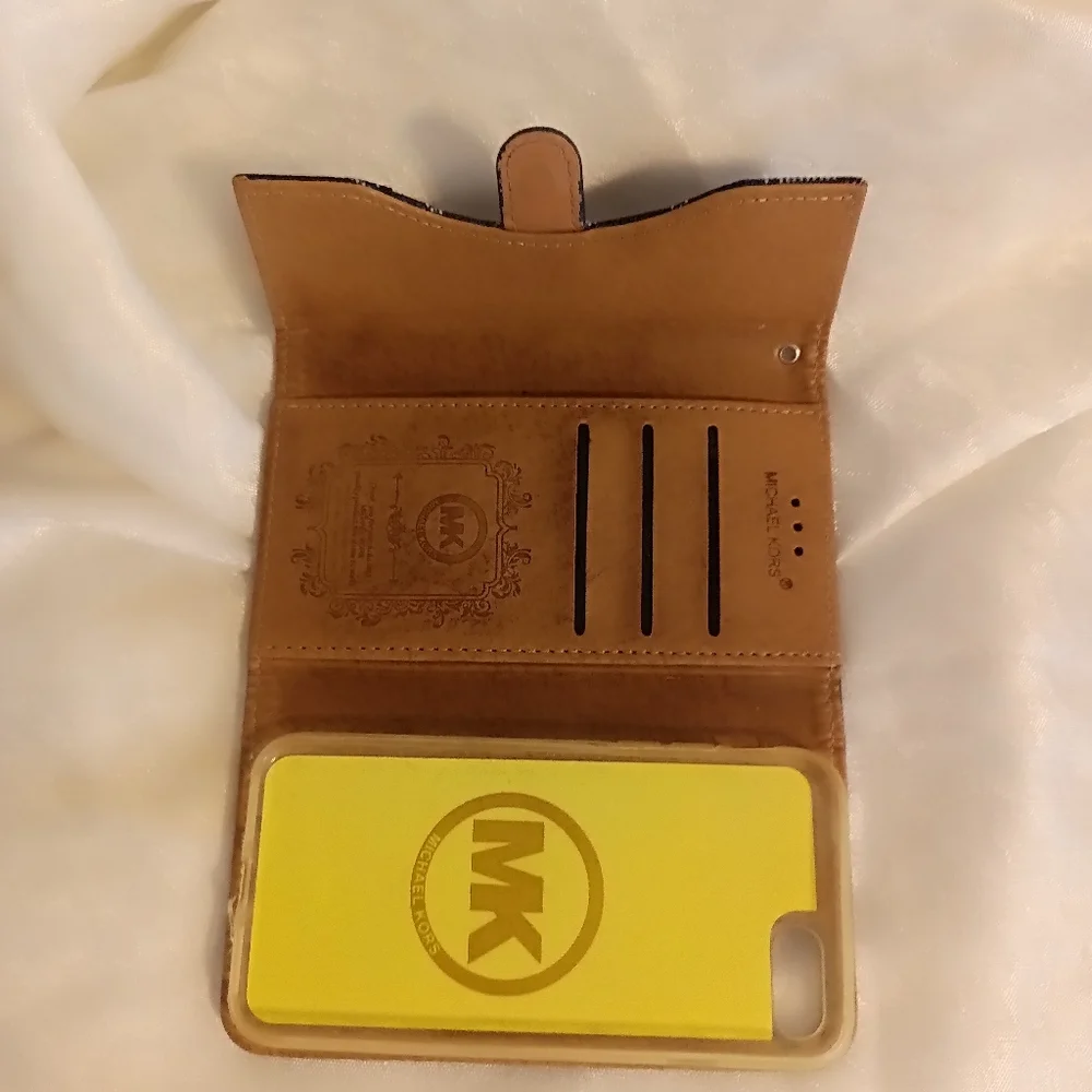 Micheal Kors dark and light blue phone case wallet